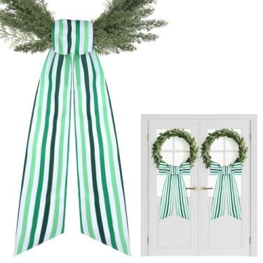 Imagem de PartyforU Faixa de guirlanda de Dia de São Patrício – 2 faixas de guirlanda listradas verdes para porta da frente, faixa de 152 cm para coroas de flores, decoração de casa, ambientes internos e