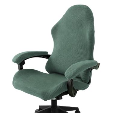 Imagem de PATIKIL 1 conjunto de capa de cadeira de escritório, capa de cadeira de mesa extensível universal capa de assento de computador grande com capas de apoio de braço zíper para cadeiras de escritório com