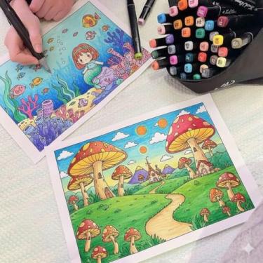 Imagem de Kit de Marcadores Touch 36 Cores – Canetinhas Ponta Dupla para Desenho, Lettering e Volta às Aulas