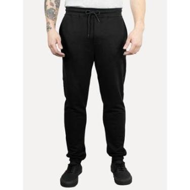 Imagem de Calça Tommy Jeans Moletom Masculina Side Flag Preta-Masculino