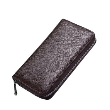 Imagem de Carteira com zíper de grande capacidade – Organizador de cartão de crédito com 60 compartimentos para homens e mulheres, carteira multifuncional para identidade e moedas, Café, Cosmetic_case
