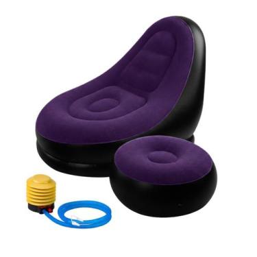 Imagem de Poltrona Puff Sofá Inflável Apoio Portátil Aveludado Lounge - CLICK HO