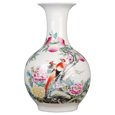 Imagem de Vaso de cerâmica, ornamentos para casa, novo estilo chinês, sala de estar, armário de TV, varanda, prateleira, artesanato, vasos de flores