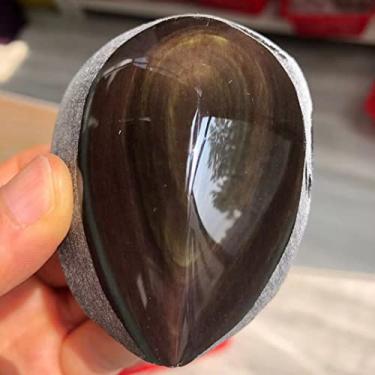 Imagem de 1 peça de pedra crua de obsidiana colorida de cristal natural curada é benéfica para a pedra de aquário feng Shui como presente (tamanho: 100-150g)