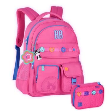Imagem de Kit Mochila Rebecca Bonbon Costas Meninas E Estojo Escolar Cor:Rosa, R