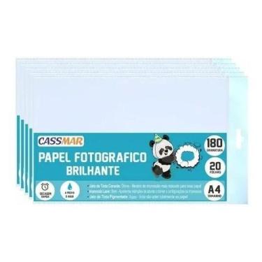 Imagem de Papel Fotográfico 180g Brilhante A4 210x297mm Cassmar 100 Fls