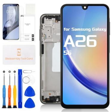 Imagem de Tela LCD Incell para Samsung Galaxy A26 5G Substituição de Tela para Galaxy A26 5G LCD Touch Screen Digitalizador Montagem com Kit de Ferramentas de Reparo SM-A266E SM-A266B SM-A266U (Preto com