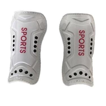 Imagem de Caneleira de Futebol Infantil e Juvenil, Proteção Segura para Treinos e Partidas Amigas, Adequada para Campo e Society (Branco)