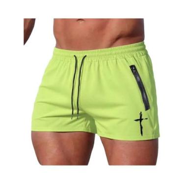 Imagem de Calções De Natação Masculinos De Verão Com Estampa Cruzada, Shorts De 