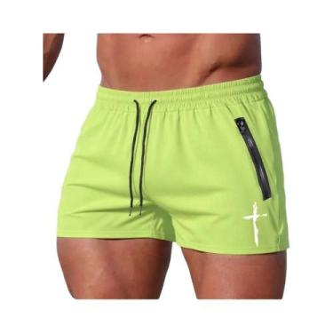 Imagem de Calções De Natação Masculinos De Verão Com Estampa Cruzada, Shorts De 