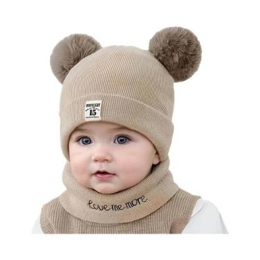 Imagem de Conjunto De Gorro E Cachecol De Inverno Para Bebês Meninos E Meninas, 