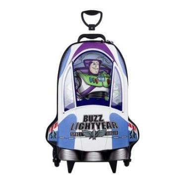 Imagem de Mochila de Rodinhas 3D Maxtoy Toy Story Buzz Nave Azul-Masculino