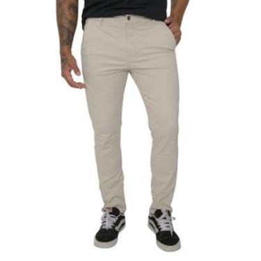 Imagem de Calça Masculina Sarja Bolso Embutido Lycra Esporte Fino-Masculino