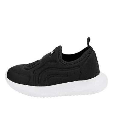Imagem de Tenis Bibi Slip-On Relevo Casual, Preto, Branco, 22