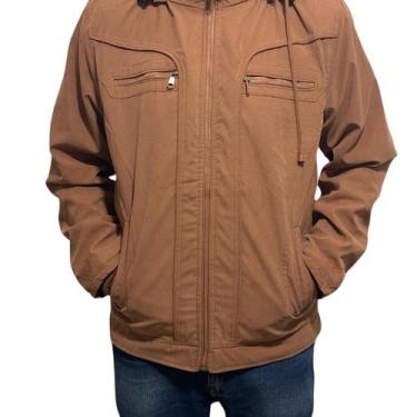 Imagem de Jaqueta Sarja Pelúciada Com Bolso Masculina - RCV, GG, Bege