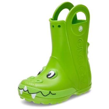 Imagem de Crocs Botas de chuva infantis Handle It, Crocs Verde, 10 Little Kid