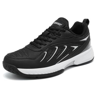 Imagem de EADNLY Pickleball Tênis masculino extra largo, antiderrapante, leve, respirável, tênis esportivo para todas as quadras, Preto, 44