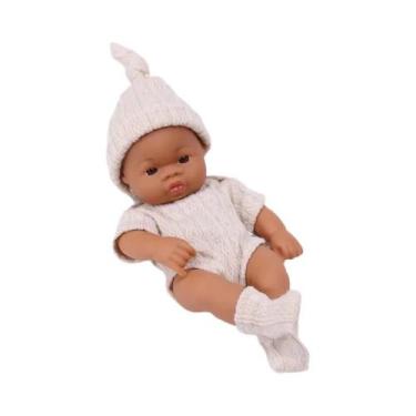 Imagem de Boneca Reborn Mini De 20cm (7 Polegadas) Com Pele Marrom, Realista, De