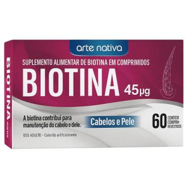 Imagem de Biotina 45mcg Arte Nativa  Suplemento para Cabelos e Pele