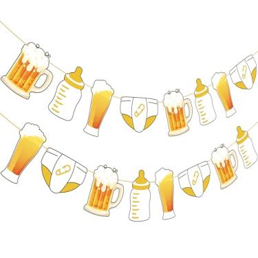 Imagem de Cerveja e Fralda Guirlandas de Festa Cerveja e Fralda Decorações de Festa Fralda de Cerveja e Fralda Decorações de Faixa de Chá de Bebê para Festa de Aniversário Suprimentos de Celebração de Gravidez
