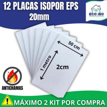 Imagem de 12 Unidades Placa De Isopor Eps 20Mm 50x100cm Forro Térmico - 360.DIGI