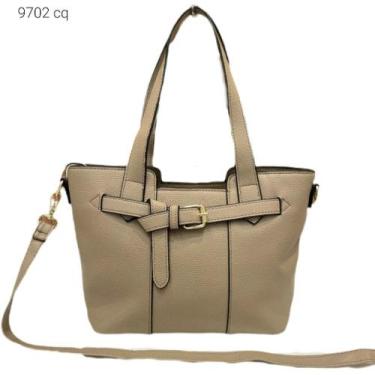 Imagem de Bolsa Feminina de Ombro e Transversal Casual com Divisões 9702 Cor:Caq