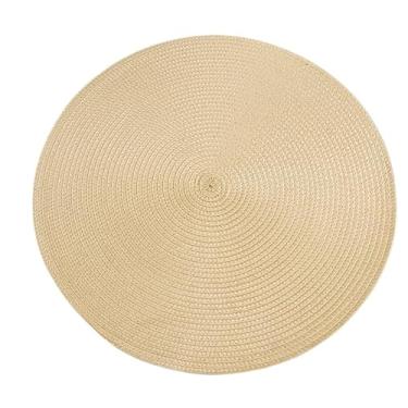 Imagem de Jogo Americano Redondo Sousplat 38cm,Mesa Posta Jantar e Cozinha Descanso de Prato(1,Bege)