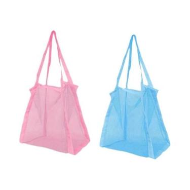 Imagem de Bolsa De Praia Grande Multicolorida Em Malha, Respirável, Portátil, Do