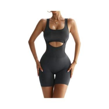 Imagem de Macacão De Yoga Feminino De Secagem Rápida Sem Costura Com Costas Vaza