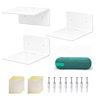 Imagem de Prateleiras de parede transparentes | Decoraive multifuncional | Prateleiras versáteis e resistentes de 10 cm | para sala de estar, banheiro, armazenamento, álbum, cozinha, estante, quarto, local de