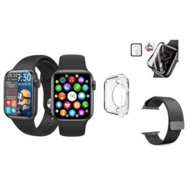 Imagem de Smartwatch Hw16 Relógio Inteligente Presente Mulher Marido Kit Pulseira Pelicula Case-Unissex
