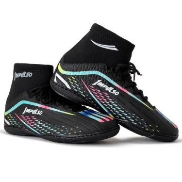 Imagem de Chuteira Futsal Cano Alto Futebol Confortável Sem Trava - Impulse, Pre