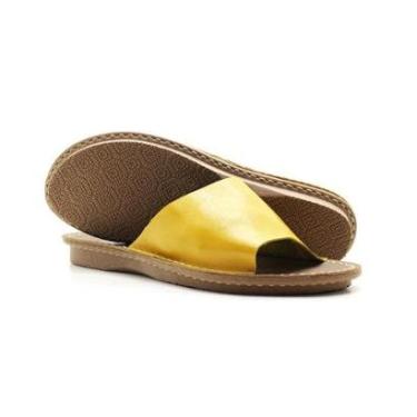 Imagem de Sandália Rasteirinha Feminina Couro Chinelo Confortável-Feminino