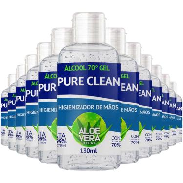 Imagem de 12 Álcool Em Gel 70% Higienizador De Mãos Pure Clean - 130ml