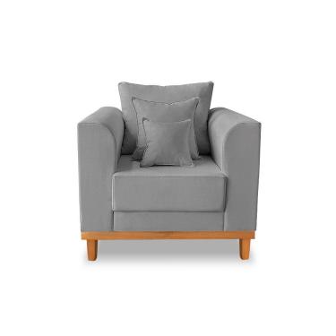 Imagem de Poltrona Viena Beny Linho Cinza