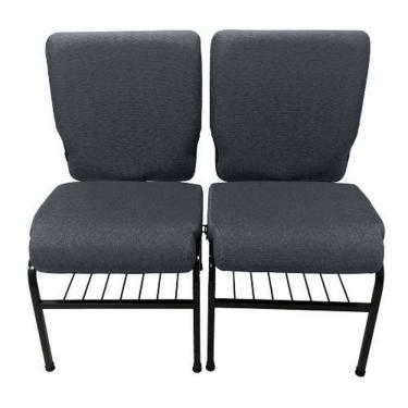 Imagem de 02 Cadeiras Para Igrejas C/ Porta Biblía E Porta Cálice Cinza