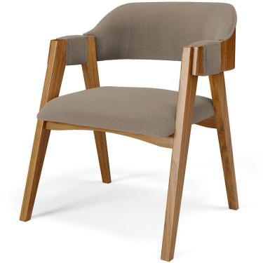 Imagem de Cadeira Para Sala De Jantar E Estar Living Estofada Suran L02 Bouclê Bege - Lyam