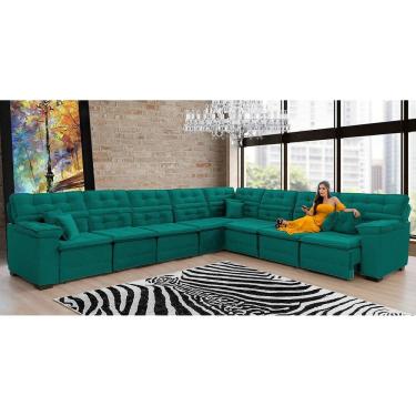 Imagem de Sofá Magno 4.57x3.77m De Canto, Retrátil E Reclinável - Verde