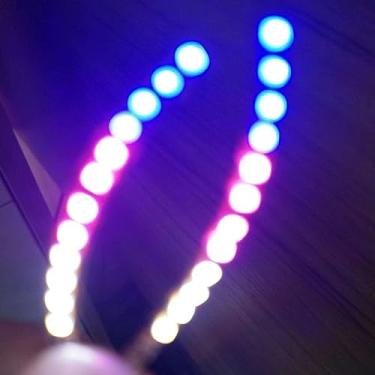 Imagem de JZSMY Lâmpada LED luminosa para cílios com seis tipos de luzes noturnas de cílios falsos, cílios postiços sem enxerto de Halloween (1 par colorido)