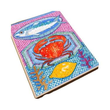 Imagem de Pinturas Em Tela De Animais Marinhos Coloridos: Sardinhas E Lagostas P