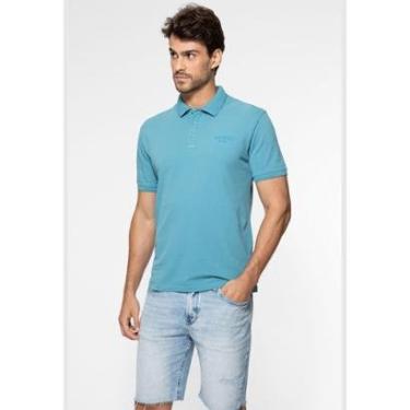 Imagem de Camisa Polo Guess Silk Relevo Est 1981 Azul-Masculino