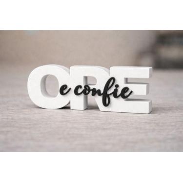 Imagem de Placa Decorativa Ore E Confie Para Sala E Quarto Decorativo - - BugSho
