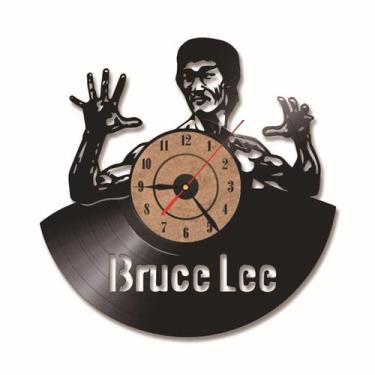 Imagem de Relógio de parede Bruces Lees Kung Fu Vinyl Record Anime 30cm - yiweis