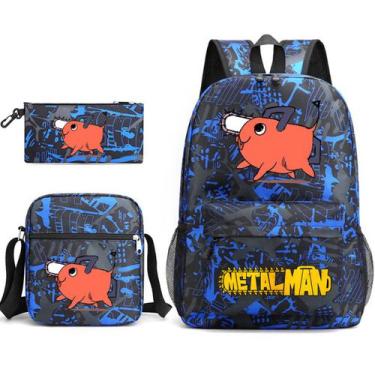 Imagem de Conjunto de mochilas Chainsaws Mans Pochitas Cartoon Kids School - Yiw