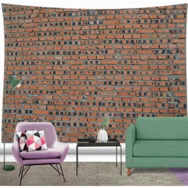 Imagem de Tapeçaria, paredes de tijolos retrô, estética de parede, 150x150cm, mi