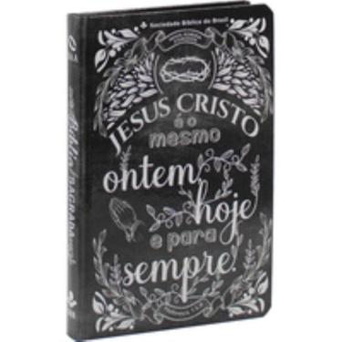 Imagem de Bíblia Sagrada Naa Capa Lettering Preta - 2026