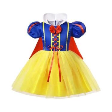 Imagem de Fantasia De Princesa Branca De Neve Para Crianças Com Capa E Acessório
