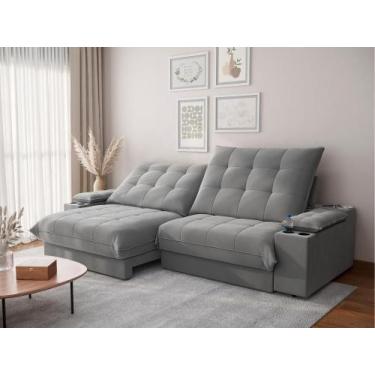 Imagem de Sofá Thor 2,90cm com Super Pillow e Molas Ensacadas Veludocristal- NET