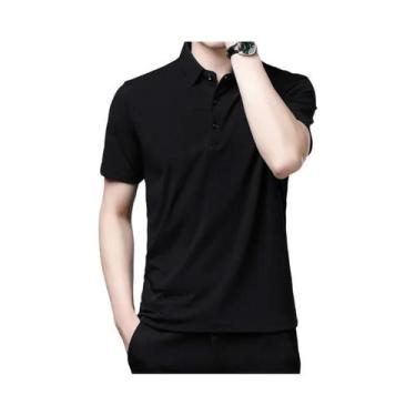 Imagem de Camisa Polo Masculina De Cor Sólida Casual Para Negócios Moda De Verão