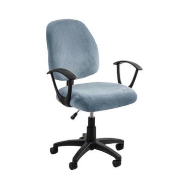 Imagem de Capa De Cadeira De Escritório Em Veludo Elástico Rotativa Universal 2 